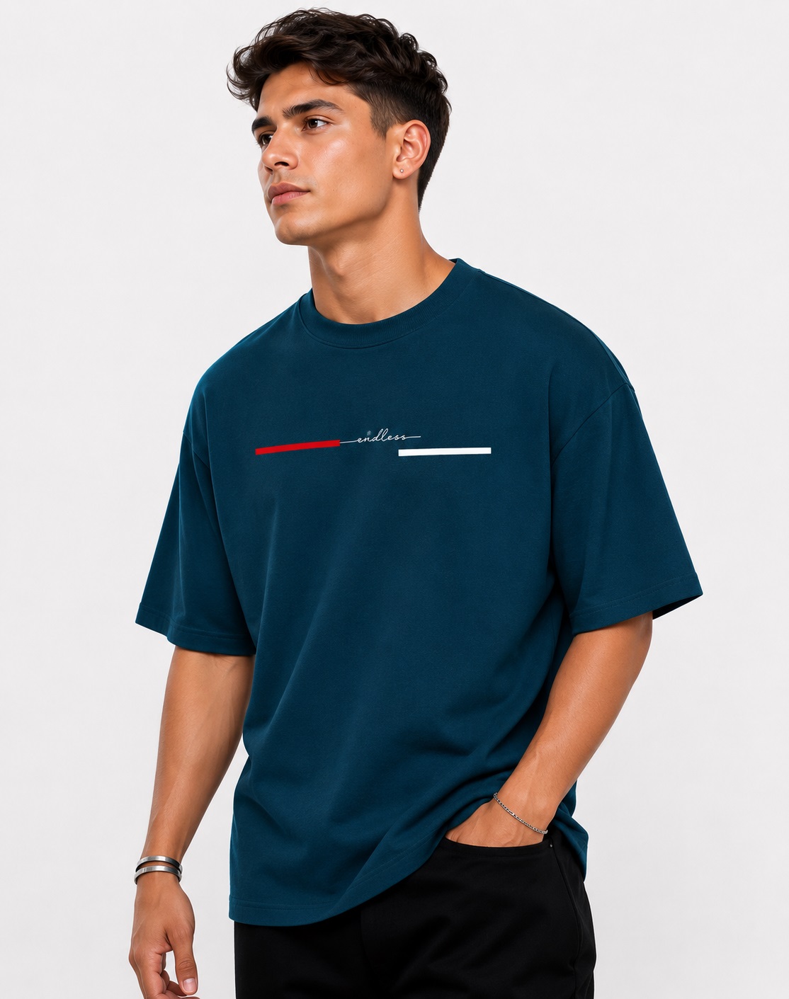 Premium Solid Teal Cotton T-Shirt for Men